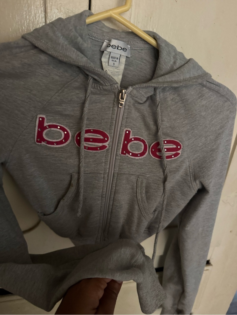 bebe Gray Sweat Set with Pink Logo Accent - Picture 2 of 3